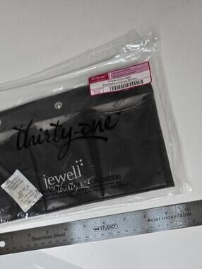 Jewell by Thirty One 31 Triple Slit pocket Charcoal Gray Organize Purse Snap NEW